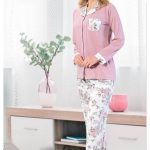 Long-sleeved cotton pajama set