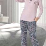 Long-sleeved cotton pajama set