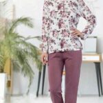 Long-sleeved cotton pajama set